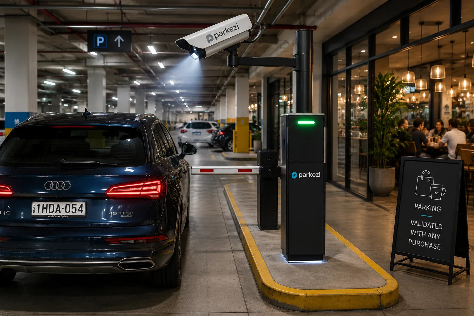 Ticketless Parking at Retail and hospitality sites by Parkezi